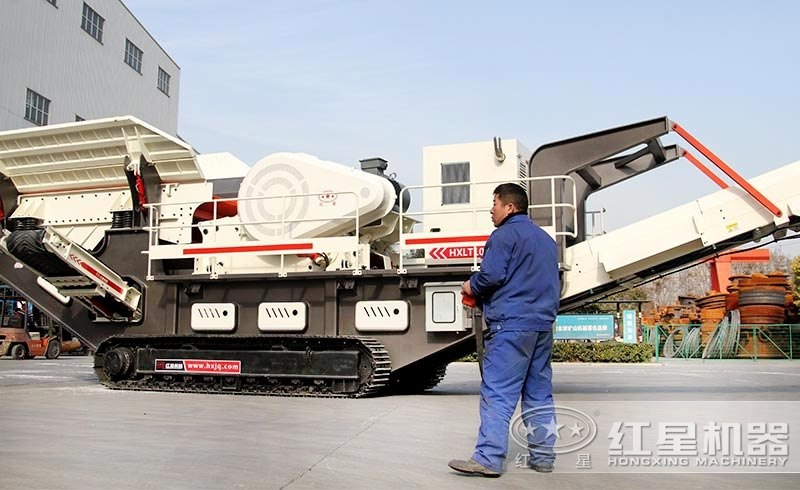 車載移動砸石頭機遙控作業(yè)，占地小，直達現(xiàn)場