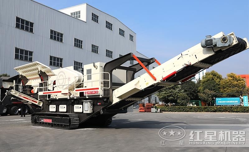 履帶移動(dòng)式小型石頭破碎機(jī)，環(huán)保安全